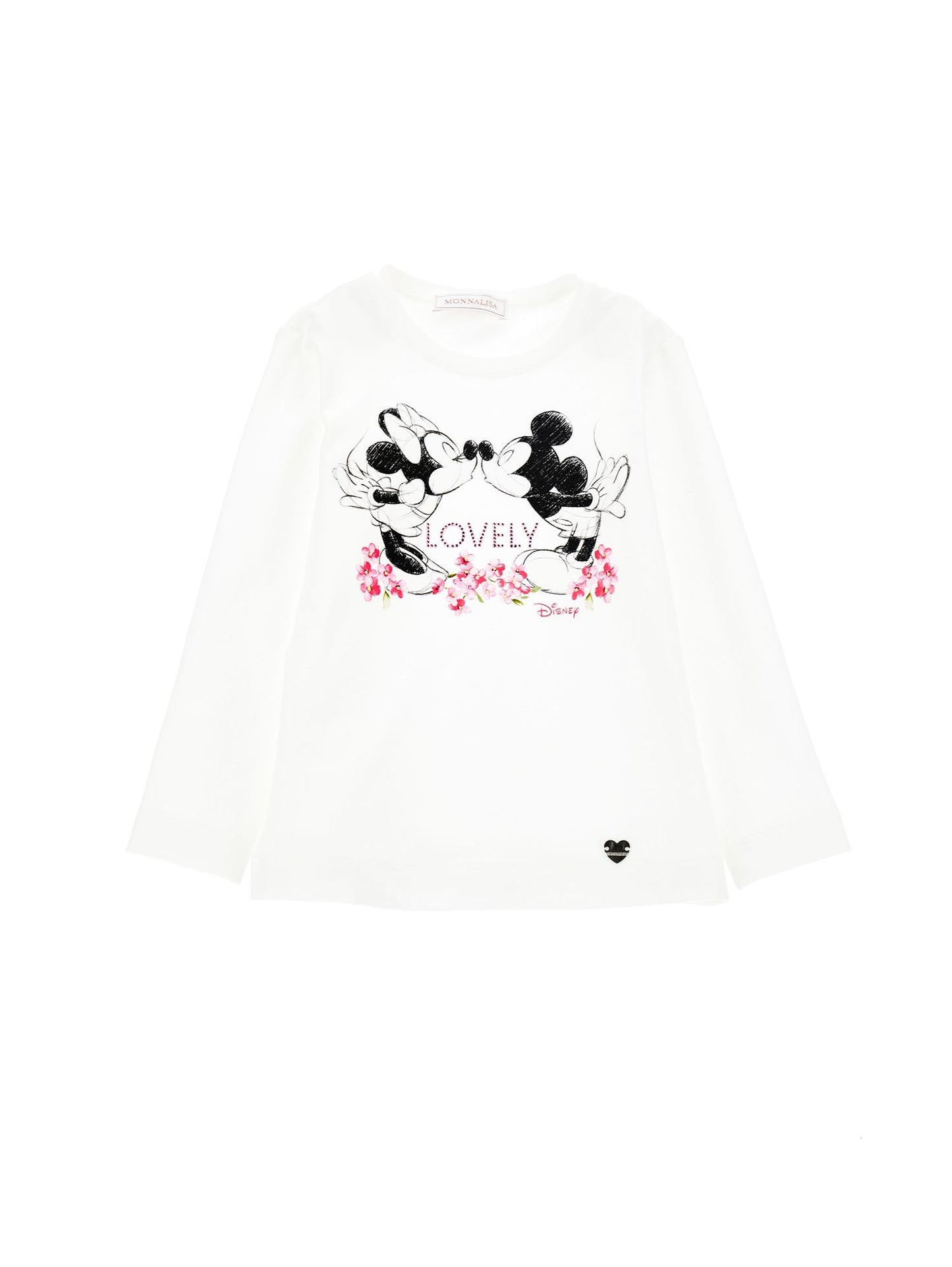 T-shirt jersey stampa Minnie e Topolino