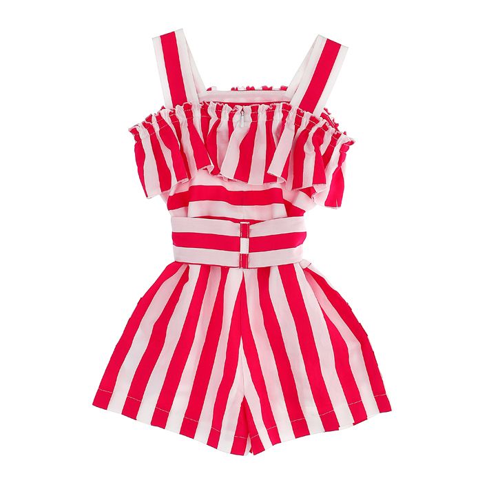 Tuta con shorts viscosa righe