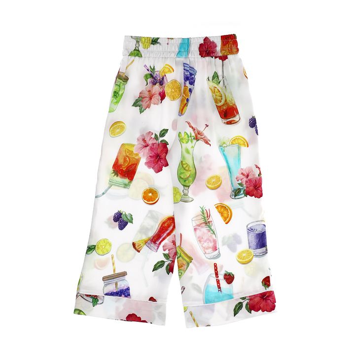 Printed satin trousers