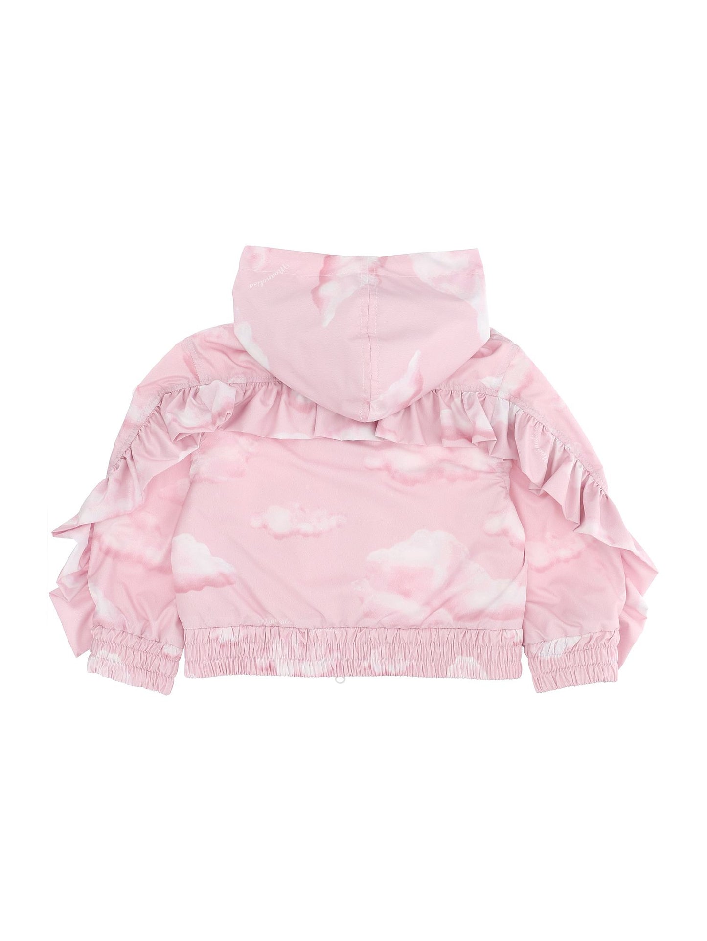 Windproof technical fabric jacket with cloud print
