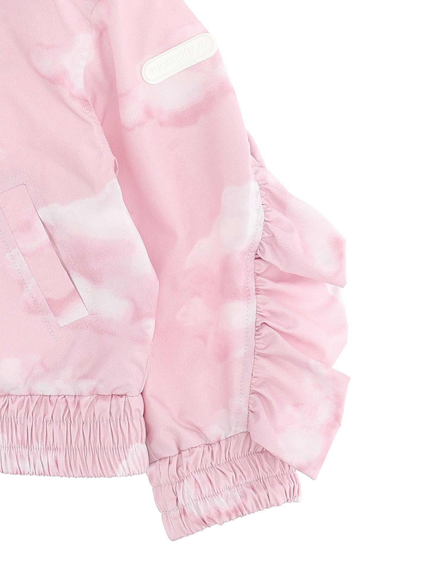 Windproof technical fabric jacket with cloud print