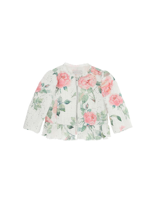 Rose print ruffled jacket