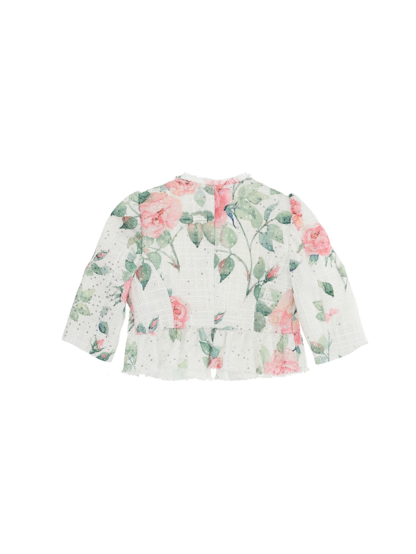 Rose print ruffled jacket