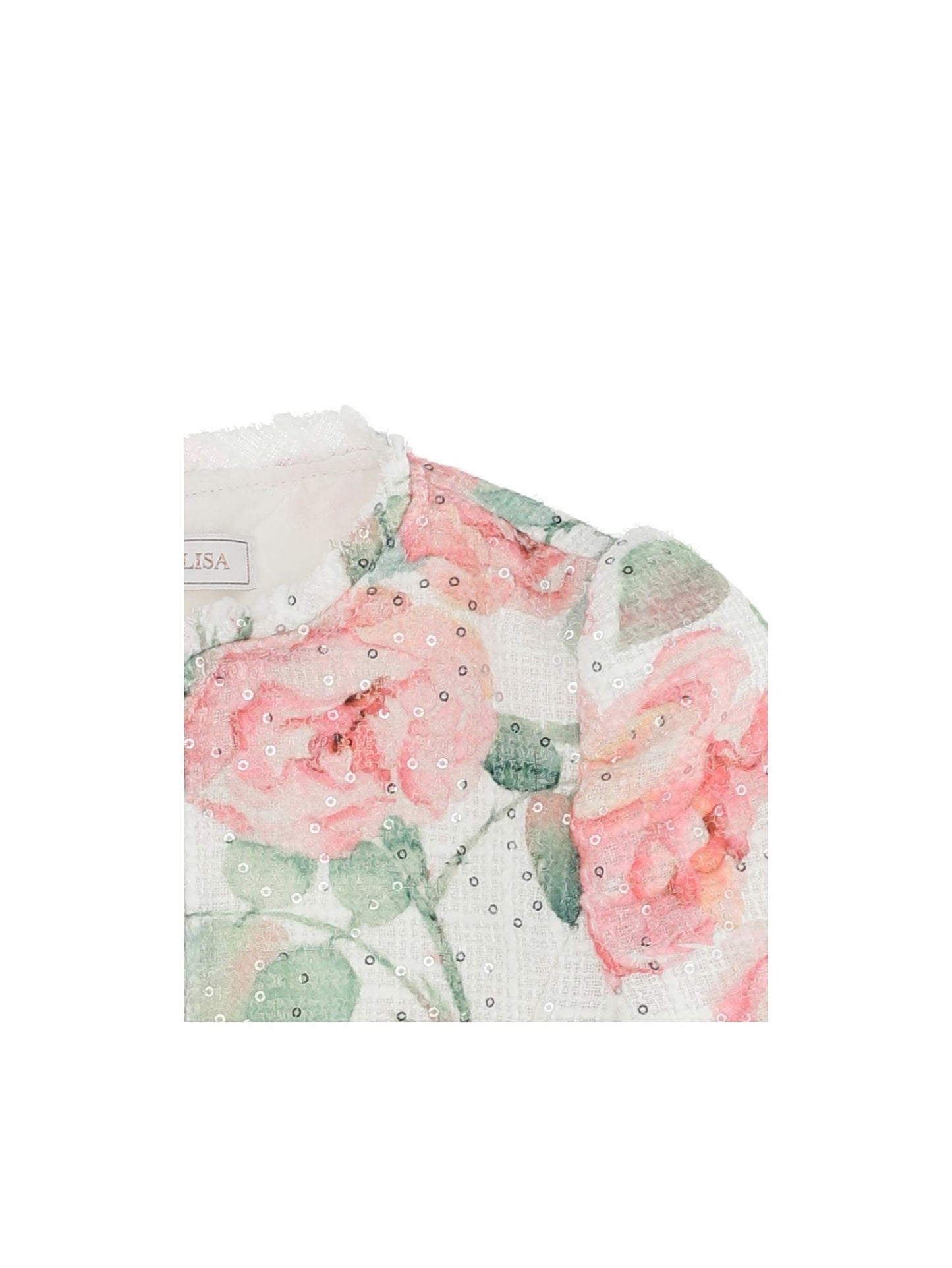 Rose print ruffled jacket