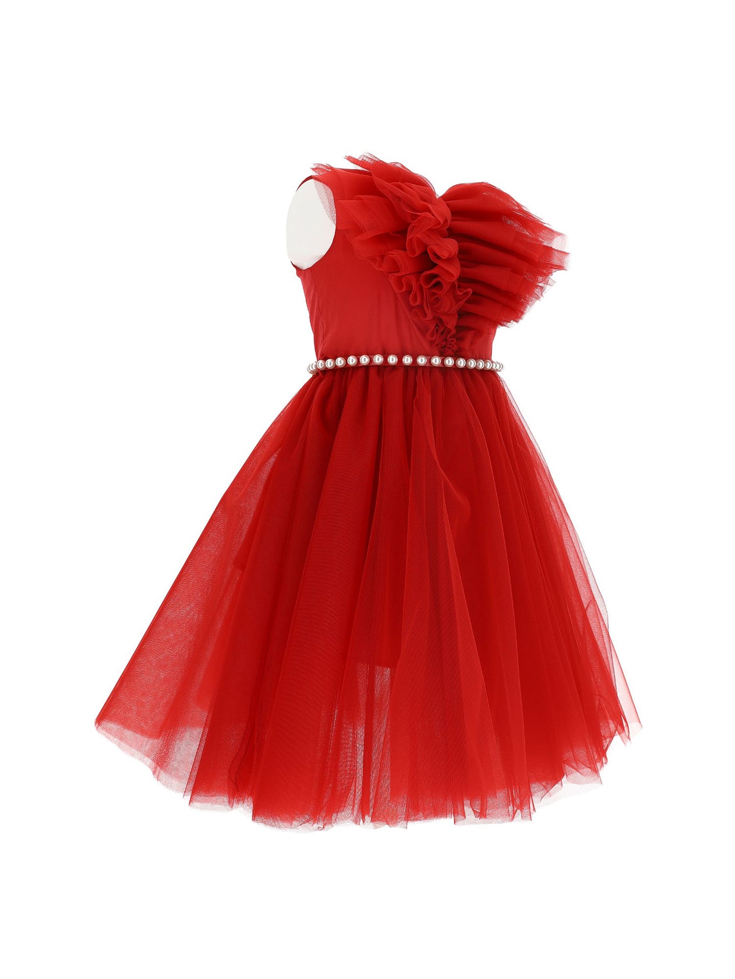 Hand silk tulle dress heart