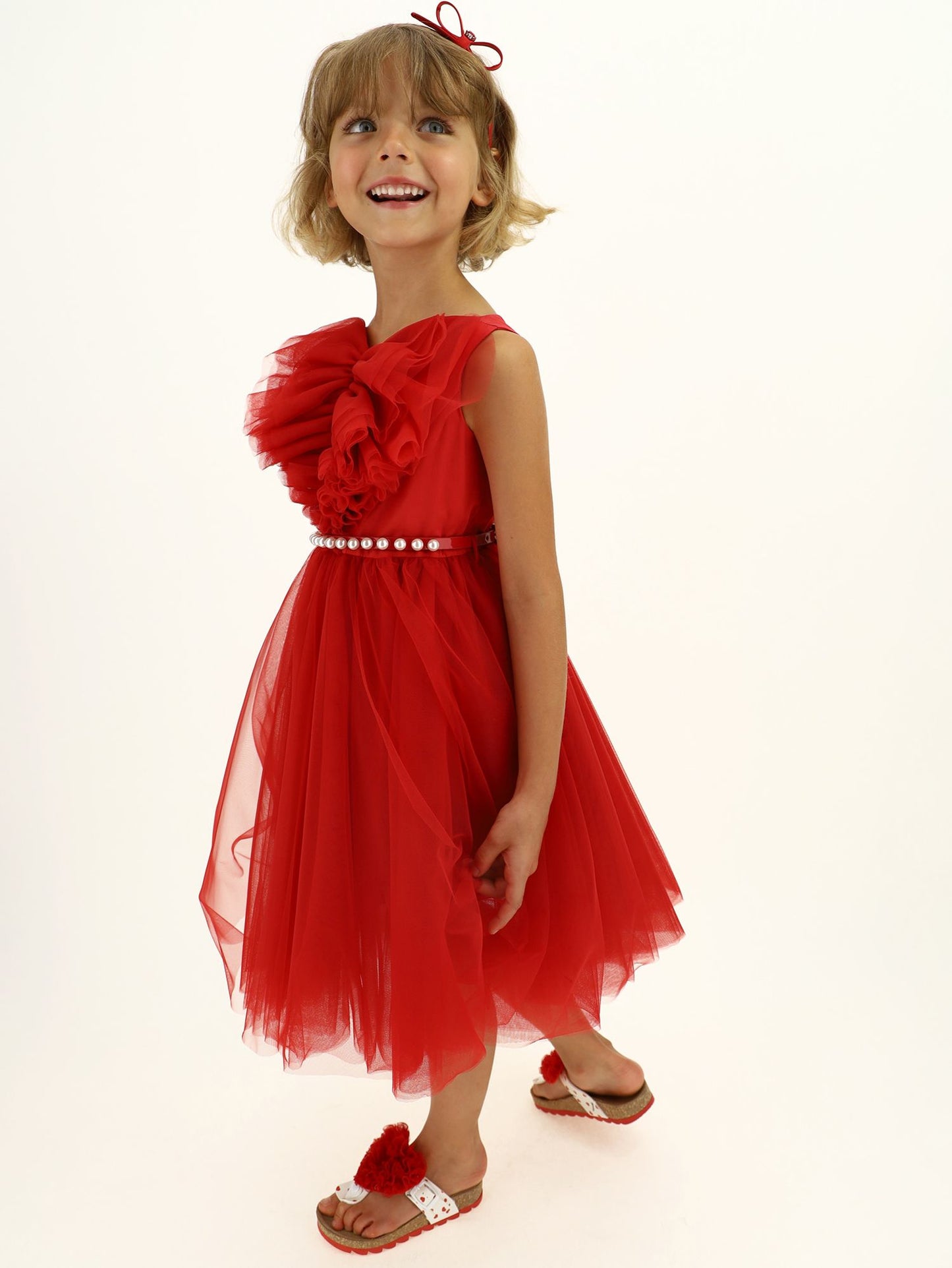 Hand silk tulle dress heart