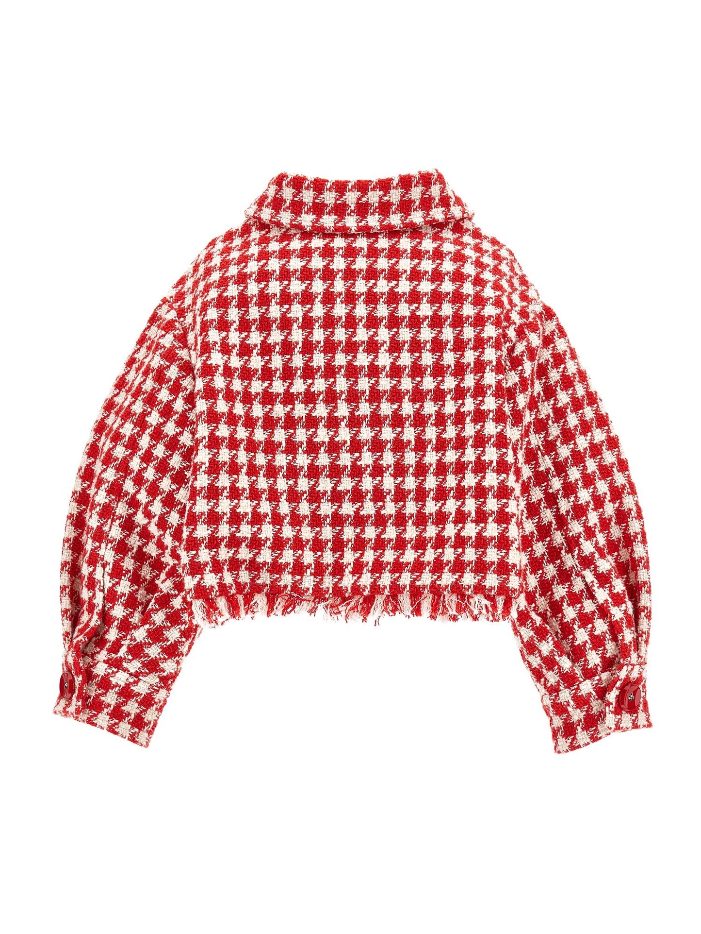 Fringed houndstooth jacket