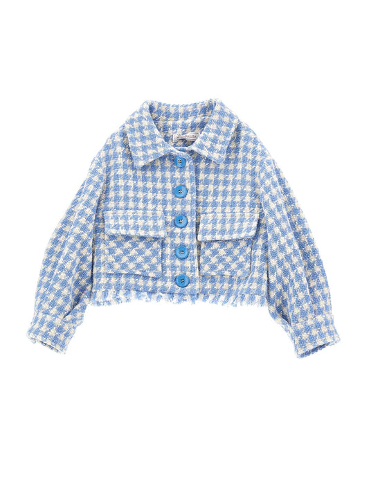 Fringed houndstooth jacket