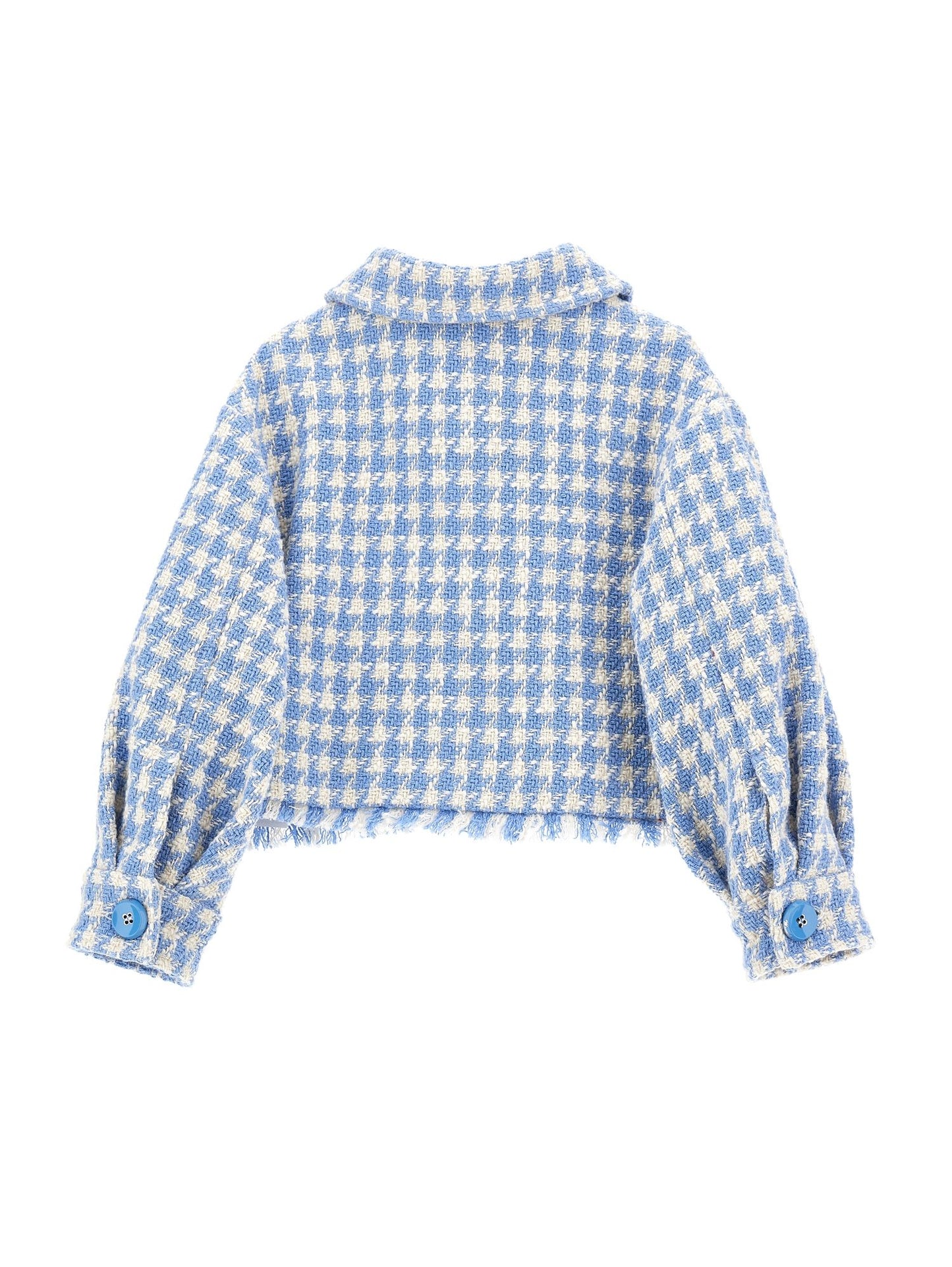 Fringed houndstooth jacket