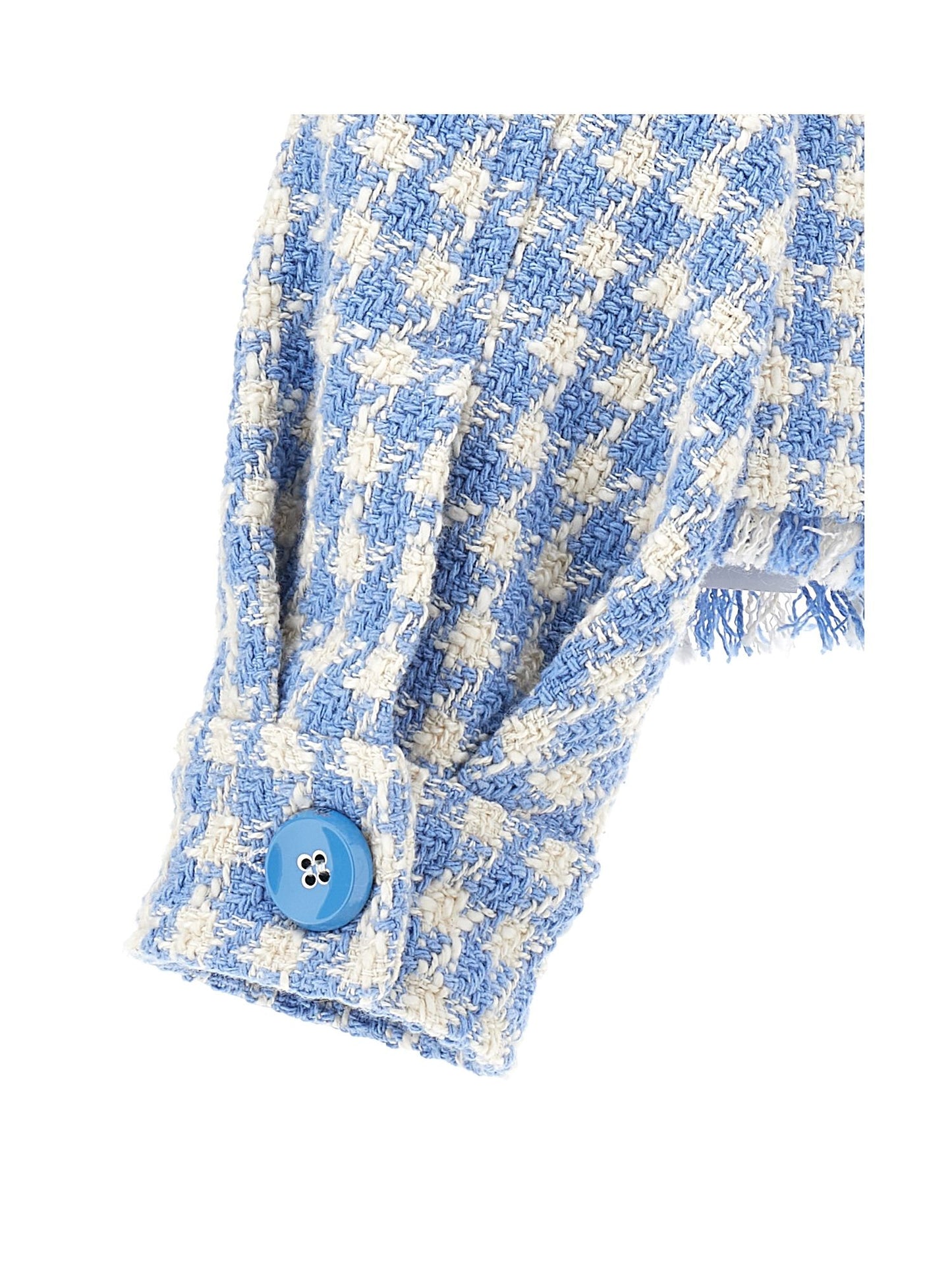 Fringed houndstooth jacket