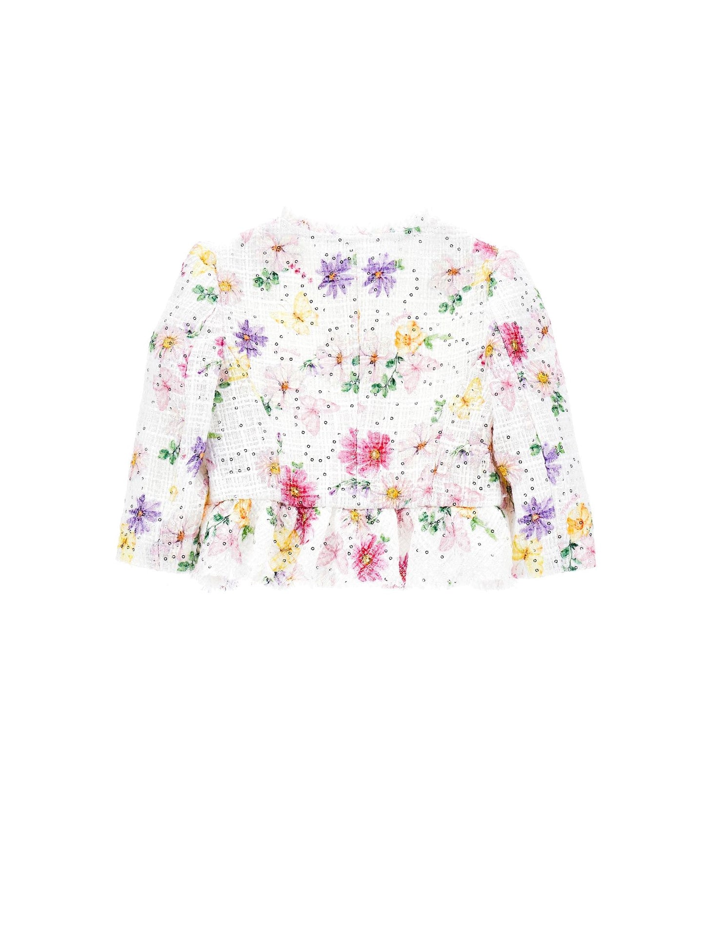 Floral mat stitch jacket