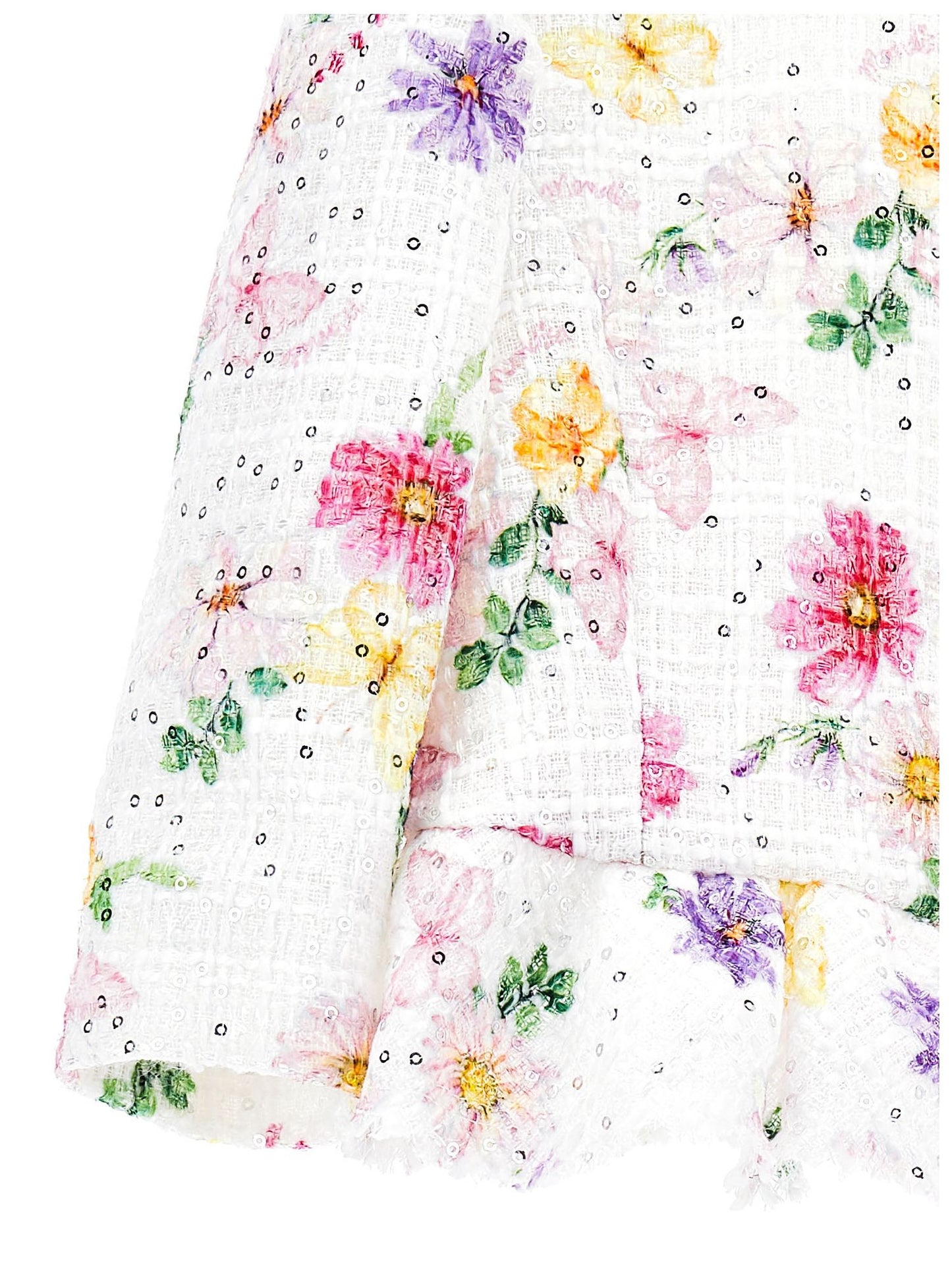 Floral mat stitch jacket