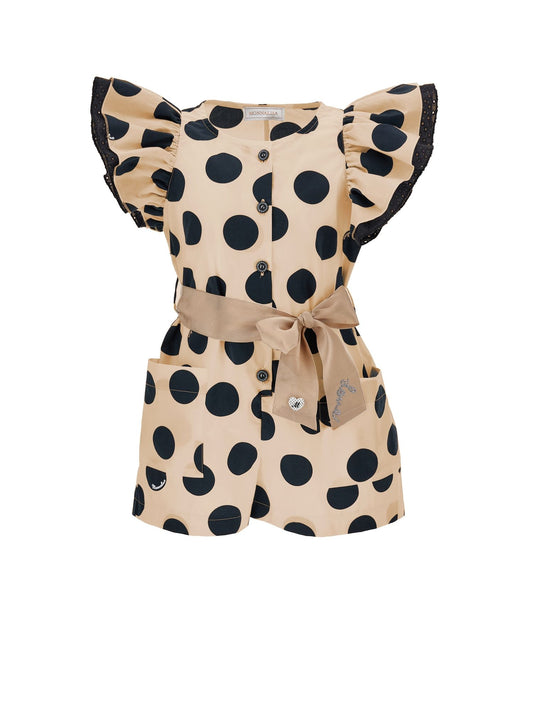Polka dot parachute canvas suit