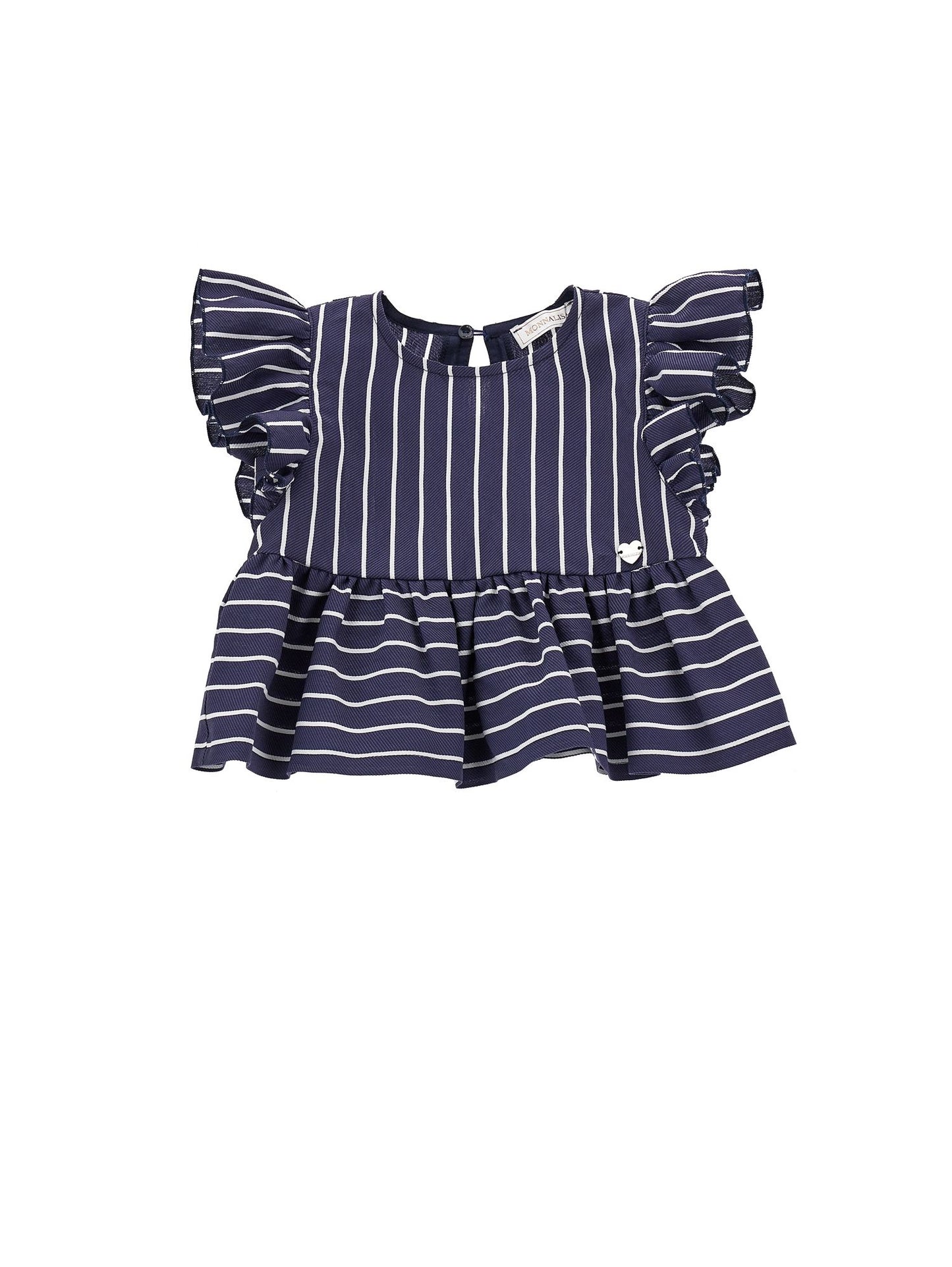 Muslin top with alternating stripes