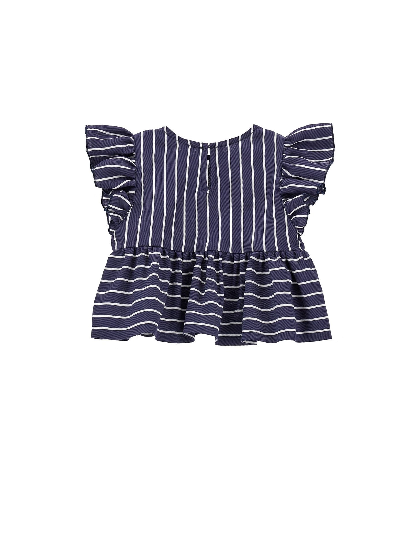 Muslin top with alternating stripes