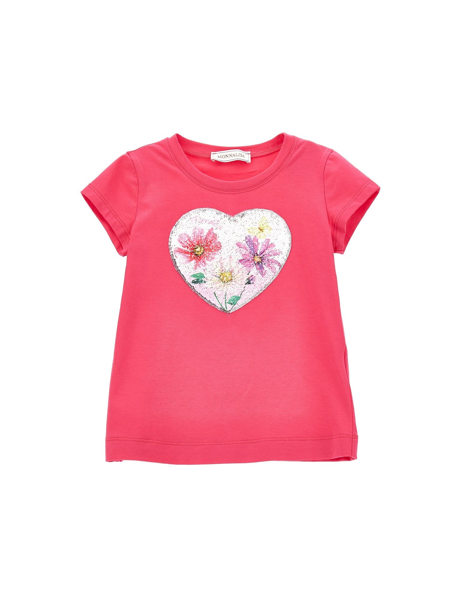 Sequined heart jersey T-shirt