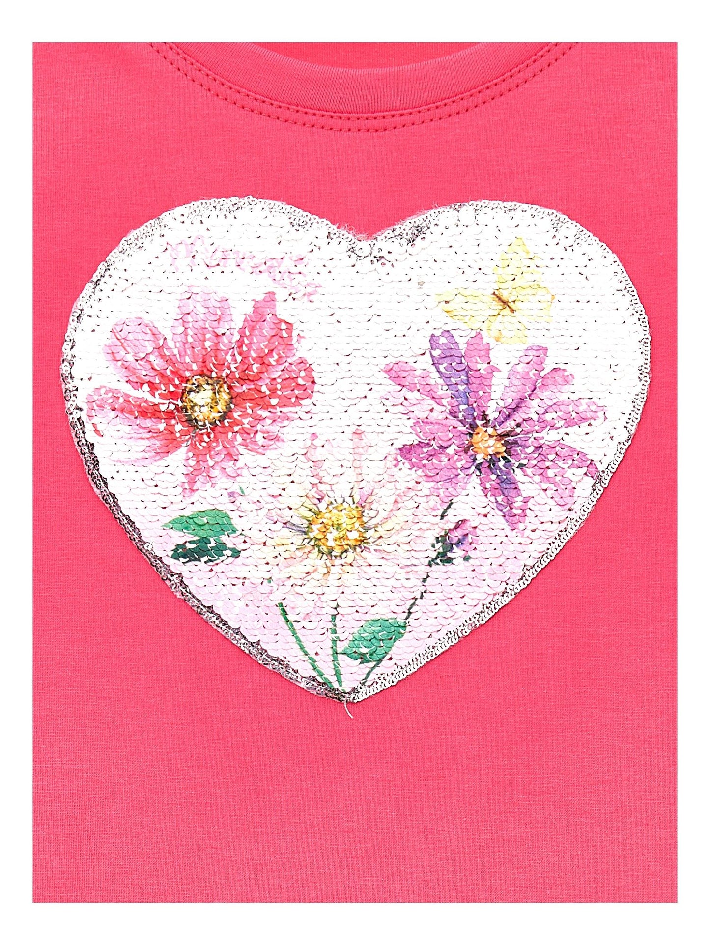 Sequined heart jersey T-shirt