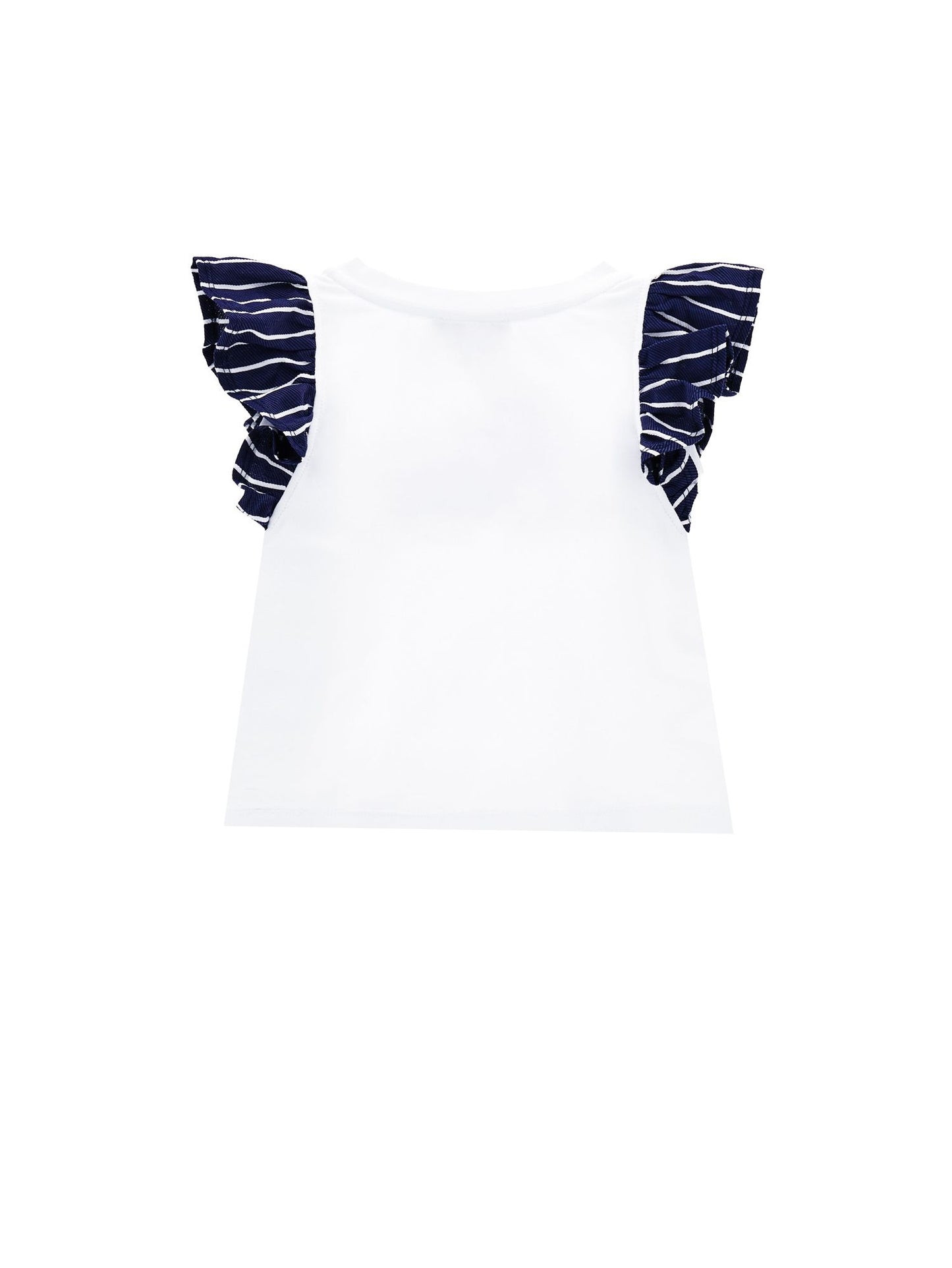 Jersey T-shirt with sailor stripe sleeves