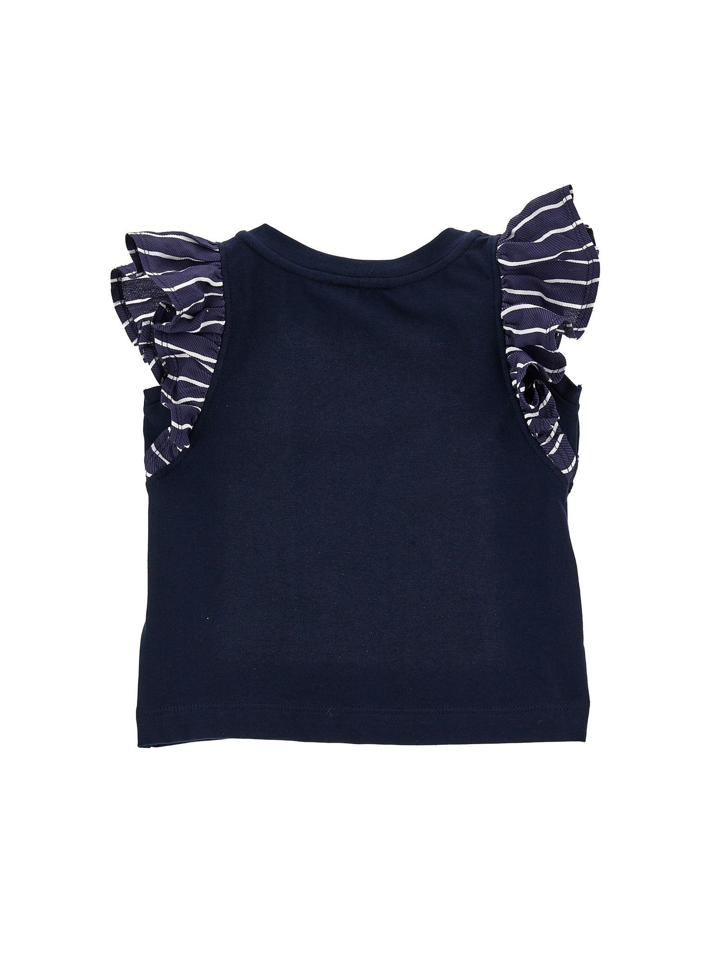 Jersey T-shirt with sailor stripe sleeves
