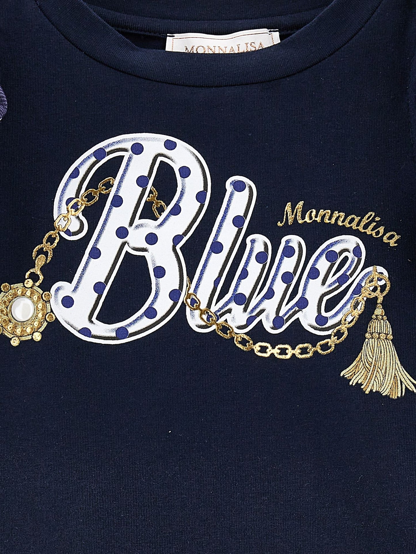 Jersey T-shirt with sailor stripe sleeves