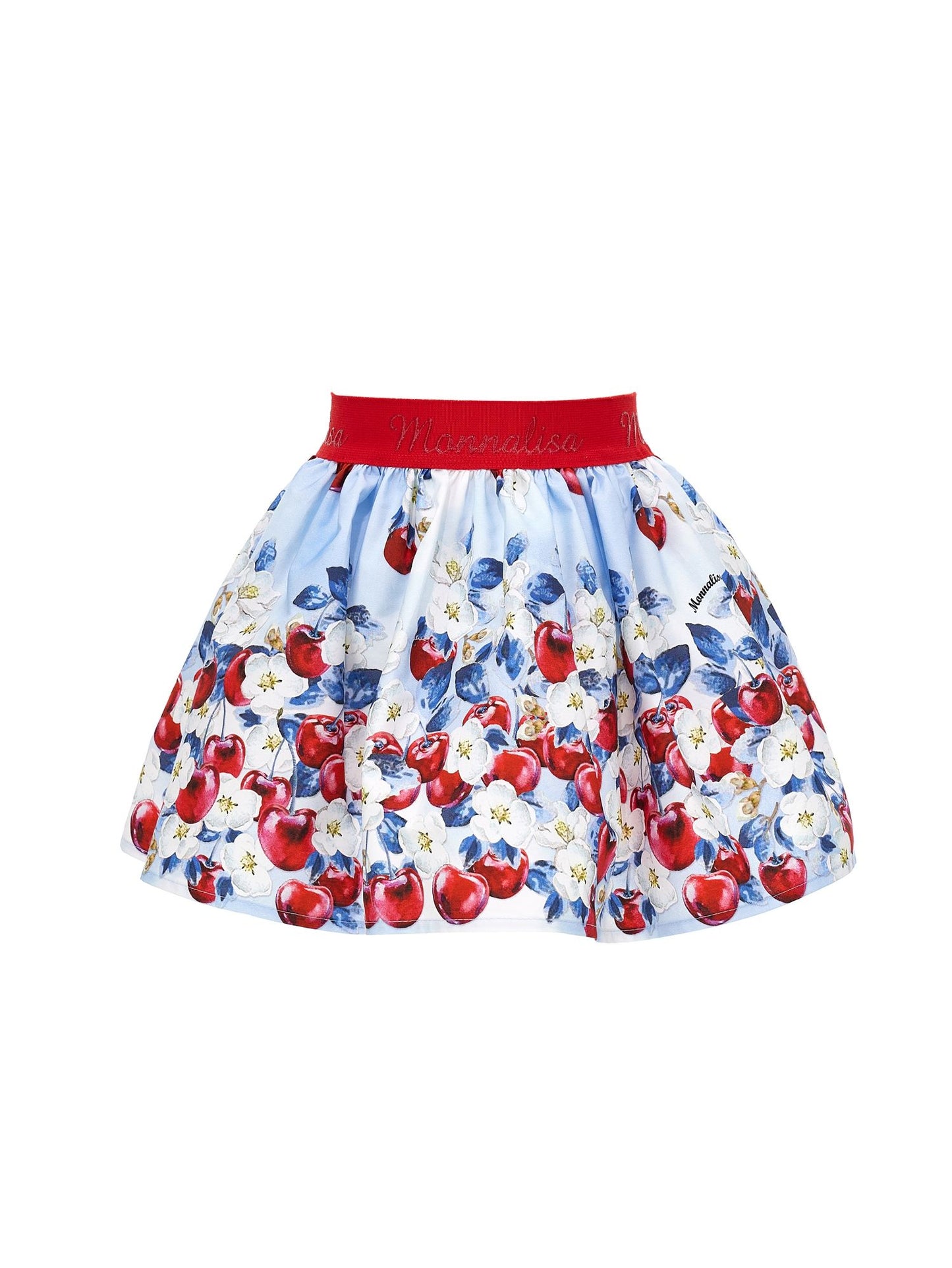 Cherry print cotton skirt