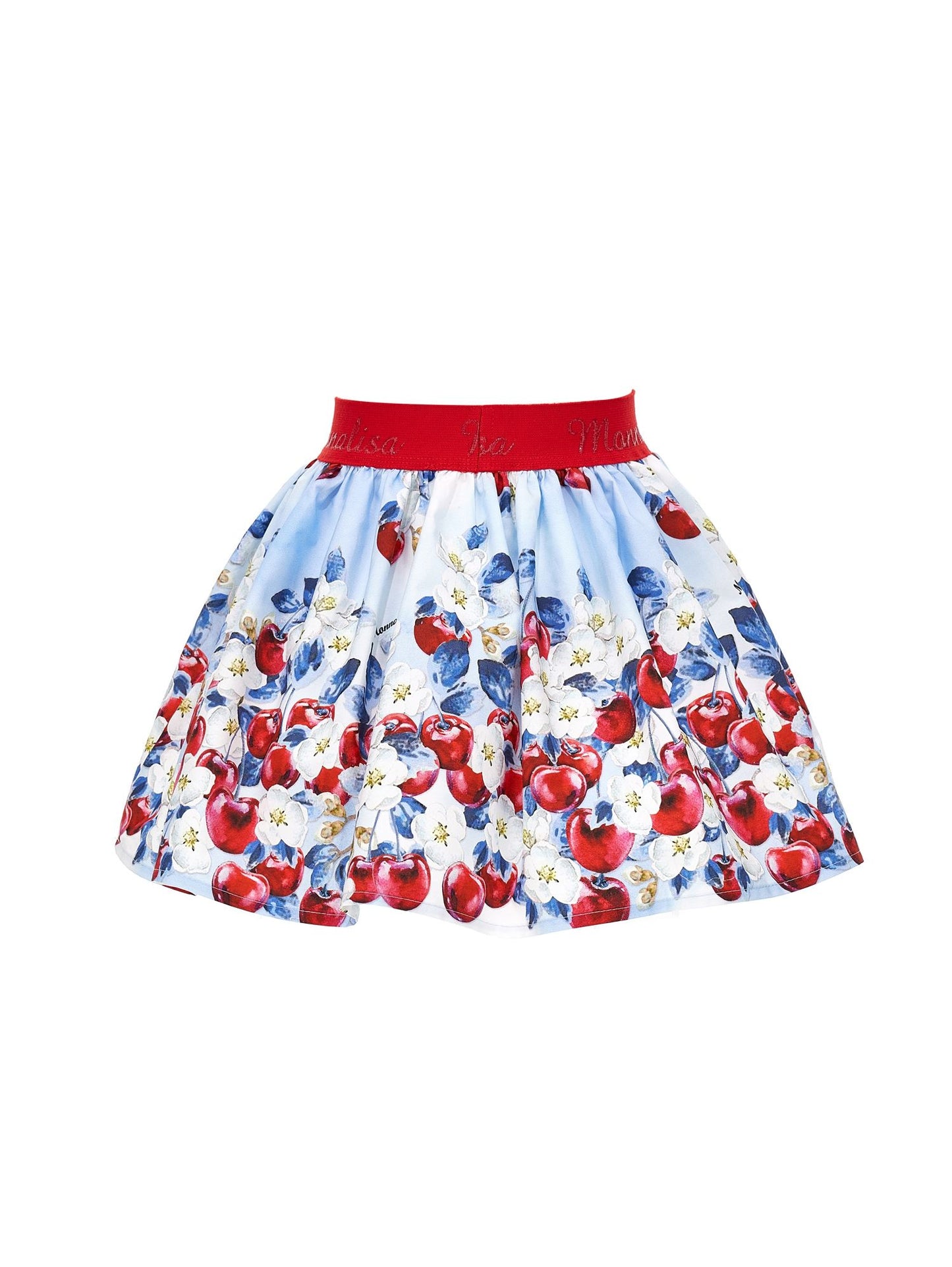 Cherry print cotton skirt