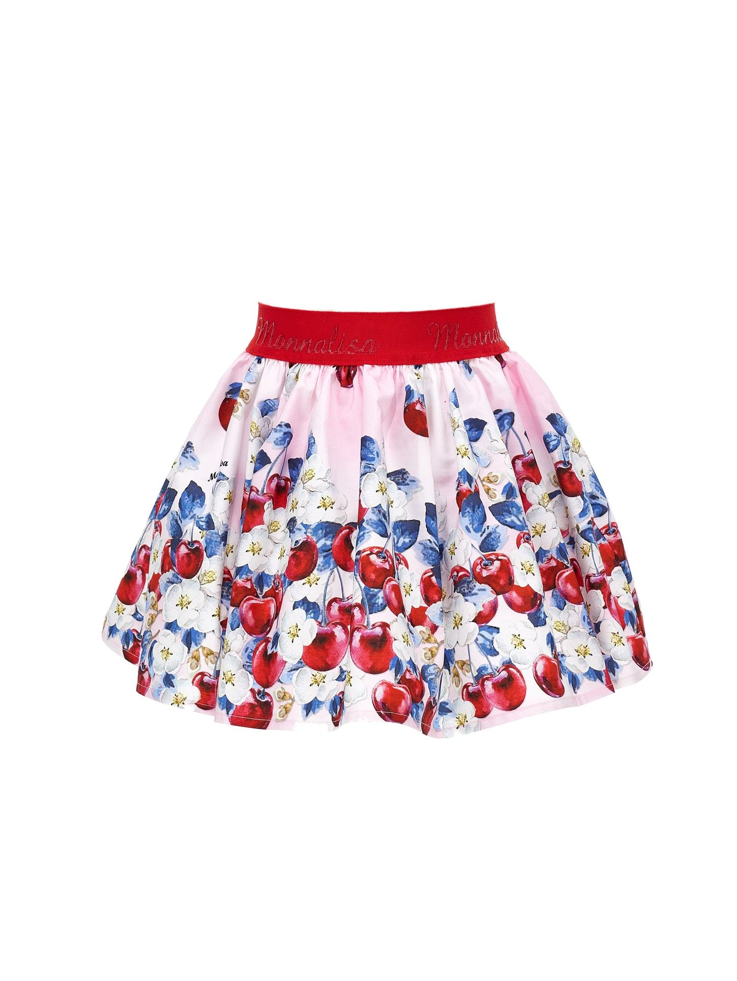 Cherry print cotton skirt