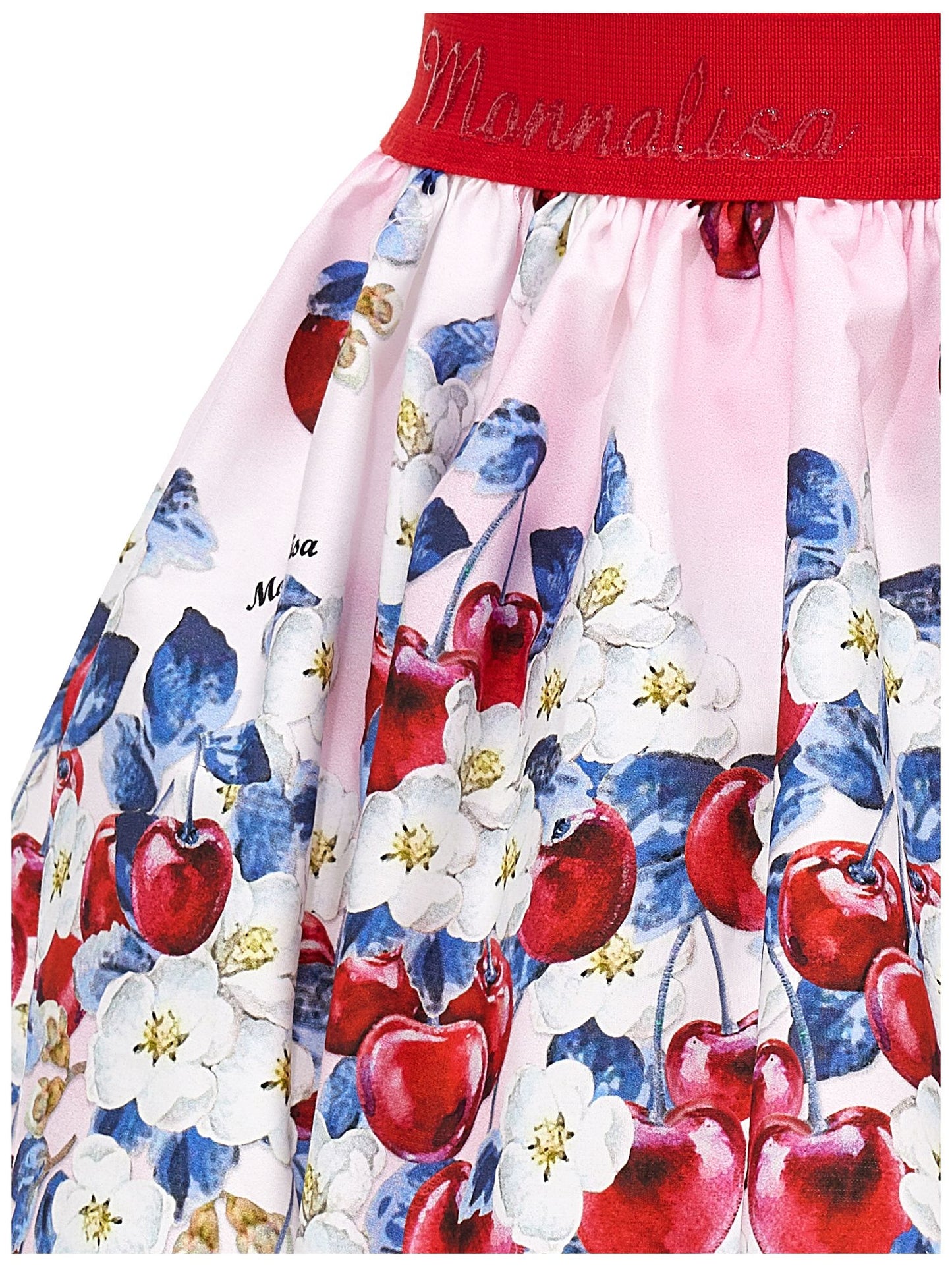 Cherry print cotton skirt