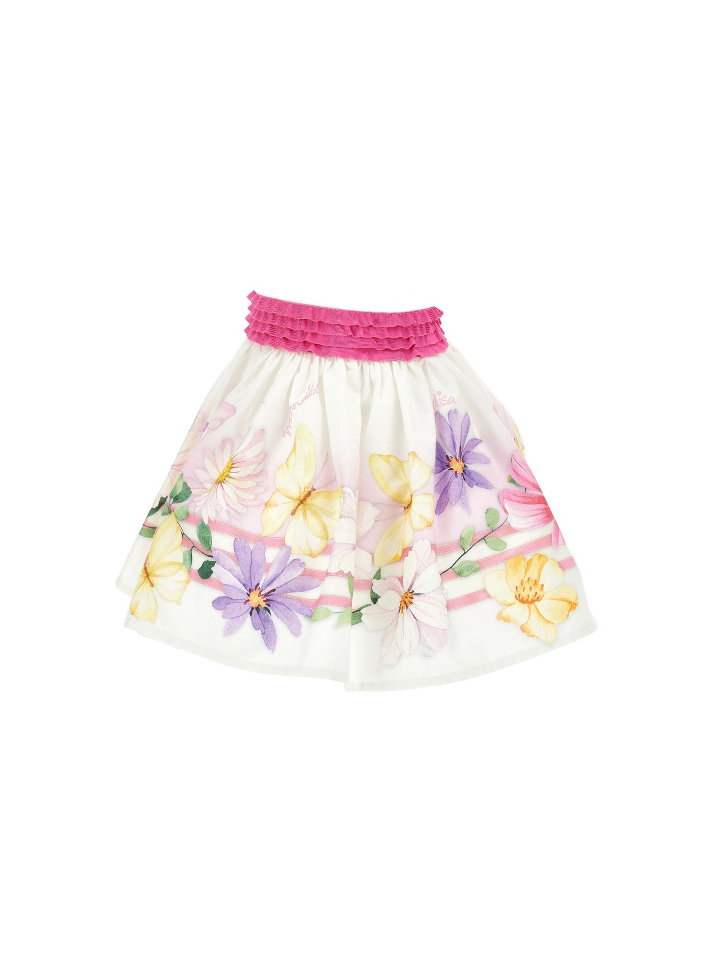 Floral poplin skirt