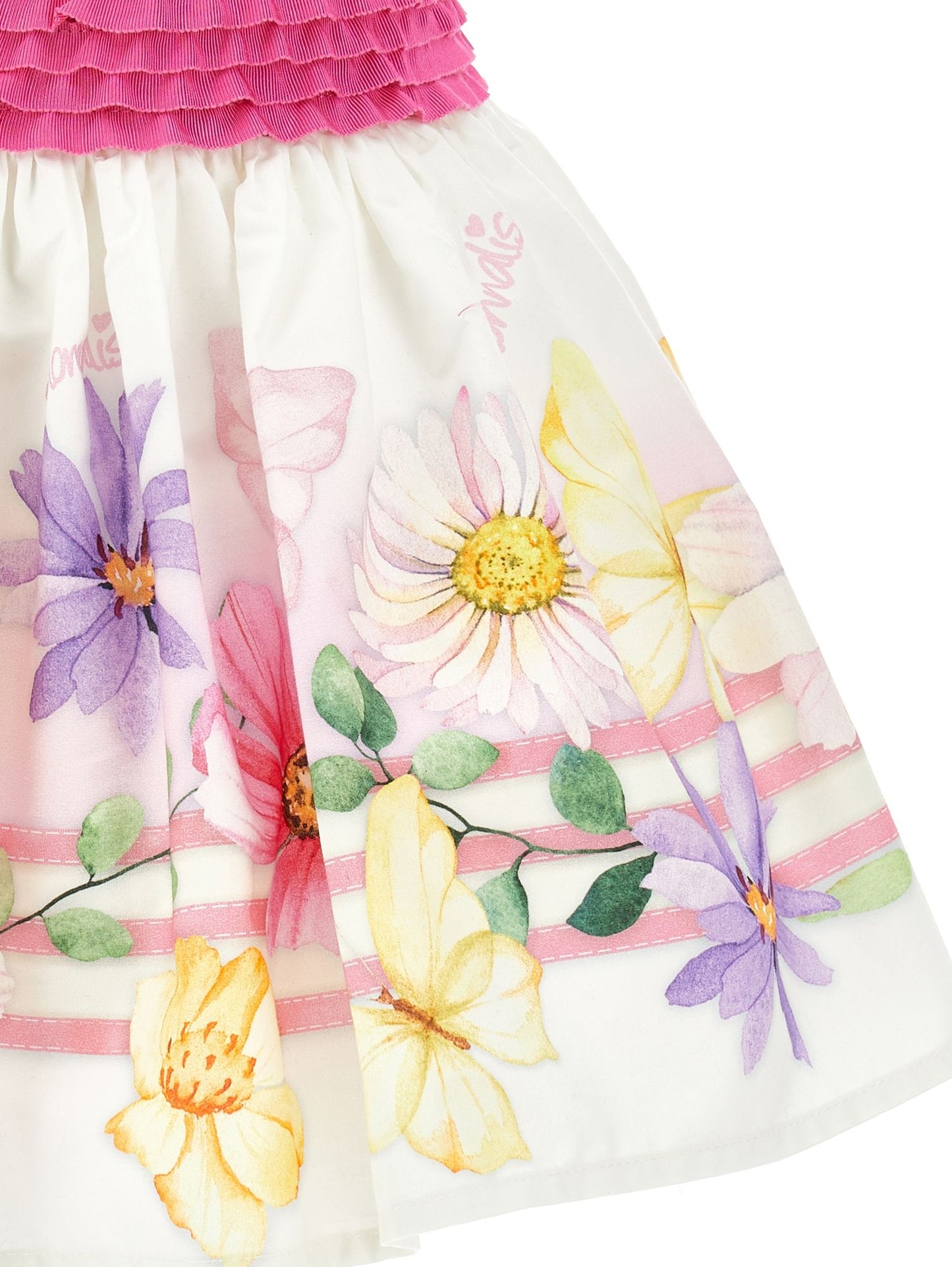 Floral poplin skirt