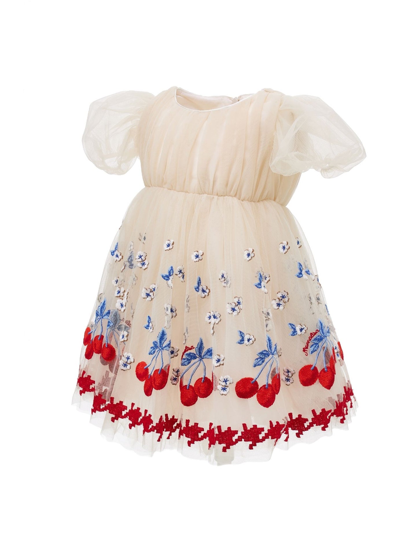 Abito tulle ricamo ciliegie