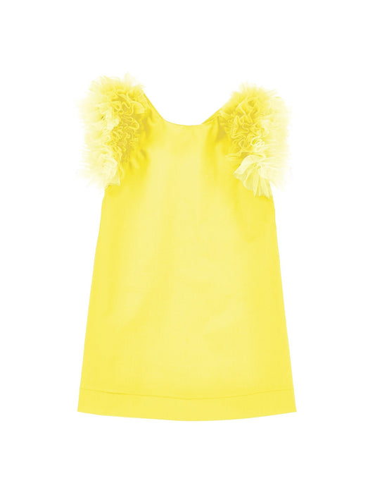 Cotton dress with tulle armholes