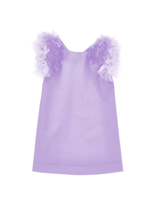 Cotton dress with tulle armholes