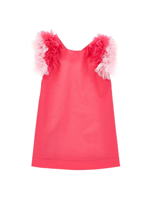 Cotton dress with tulle armholes