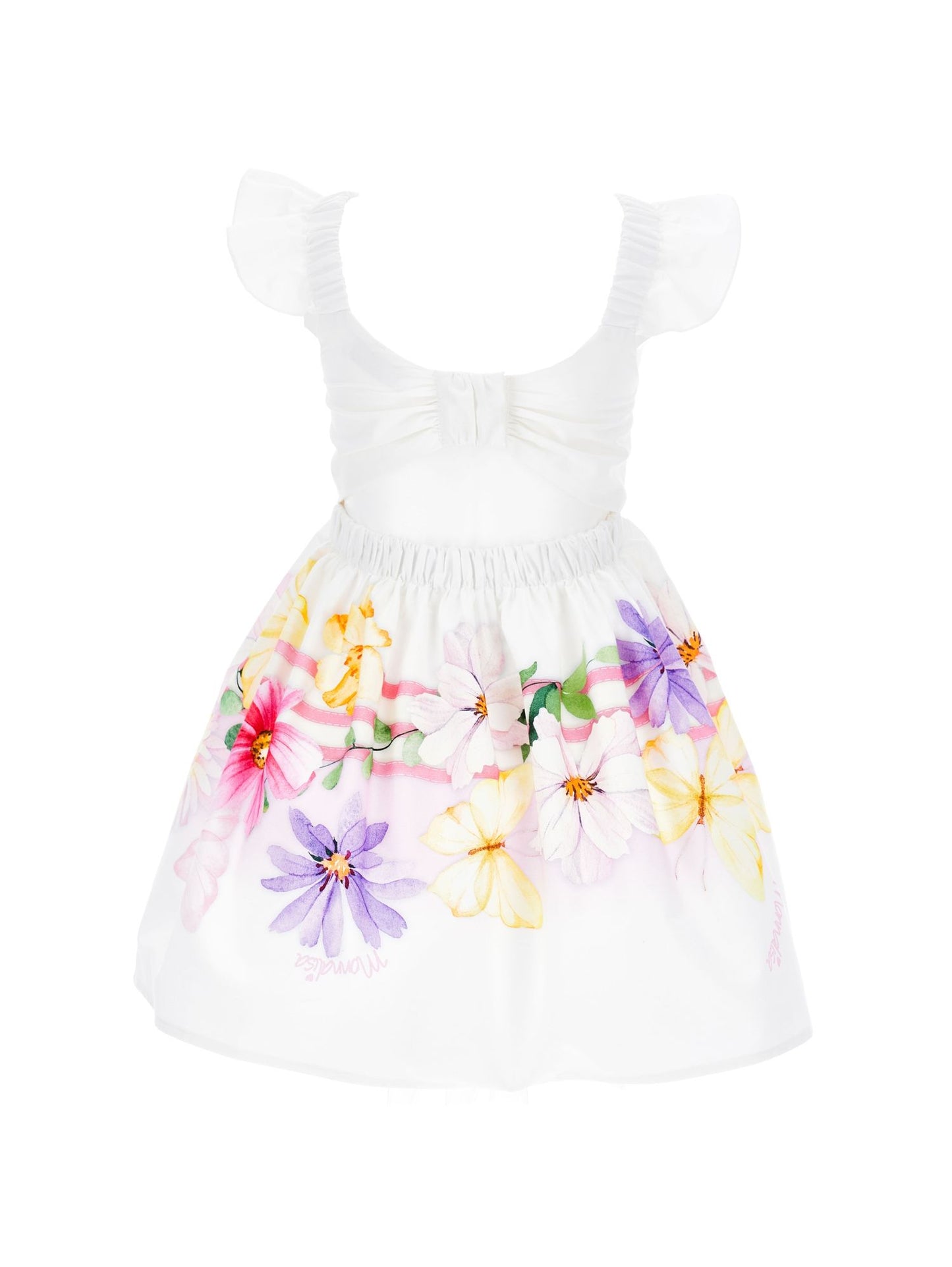 Floral poplin dress with butterfly