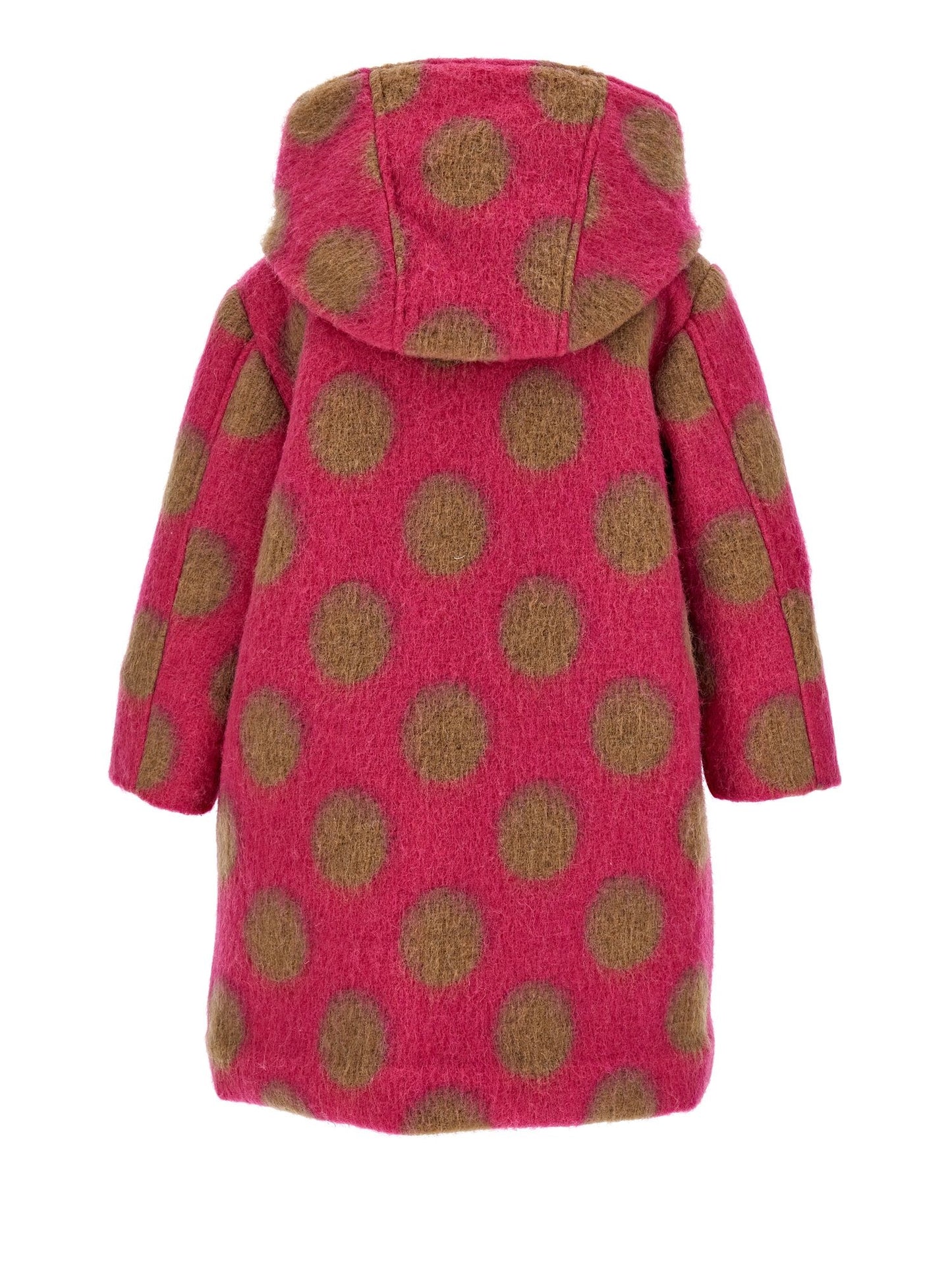 Polka dot boiled wool coat