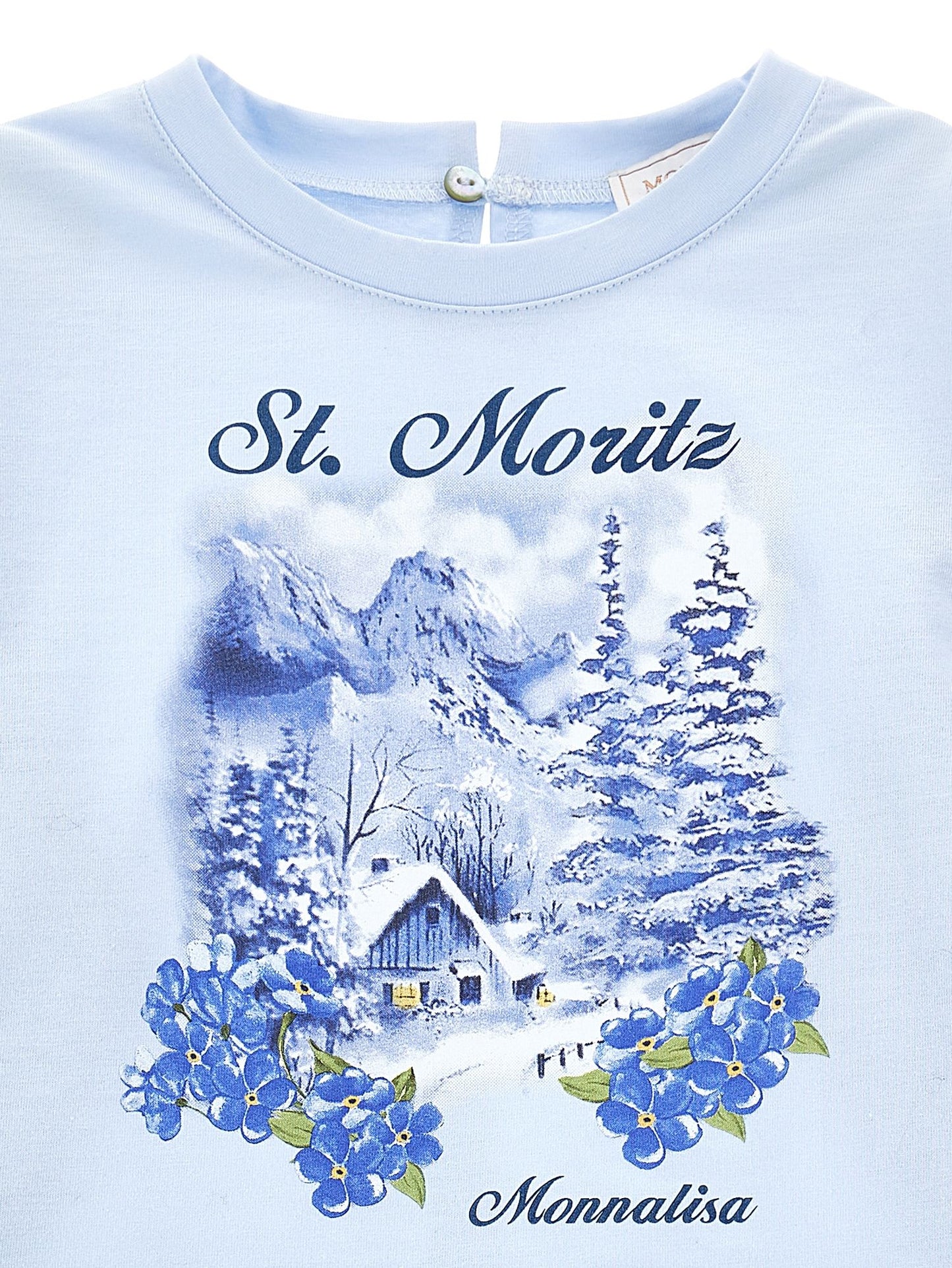Cropped T-shirt with cabin print