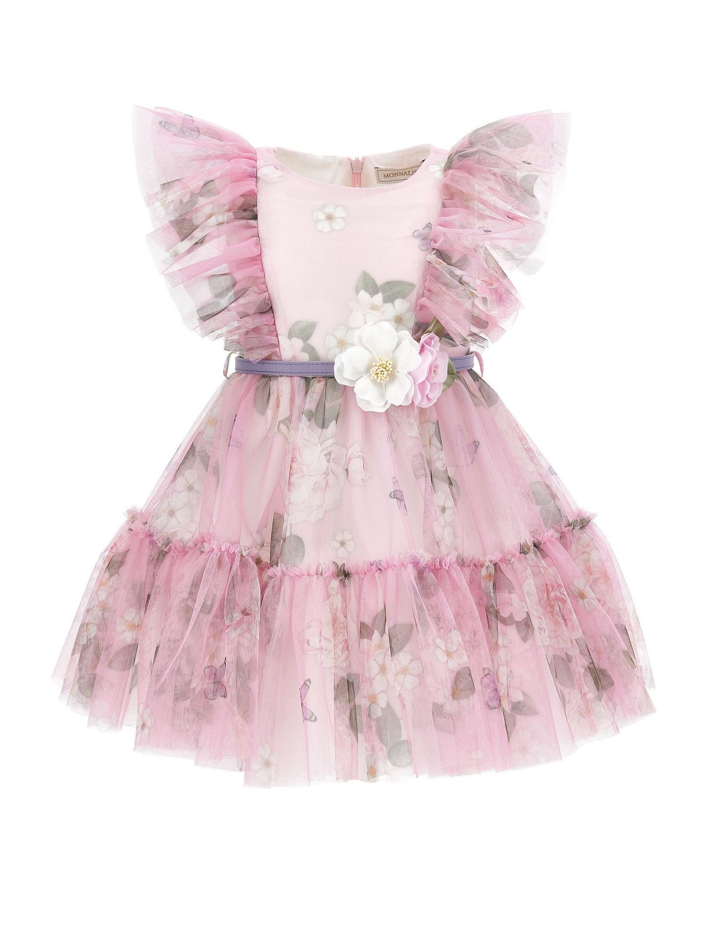 Vestido de tul con estampado de rosas
