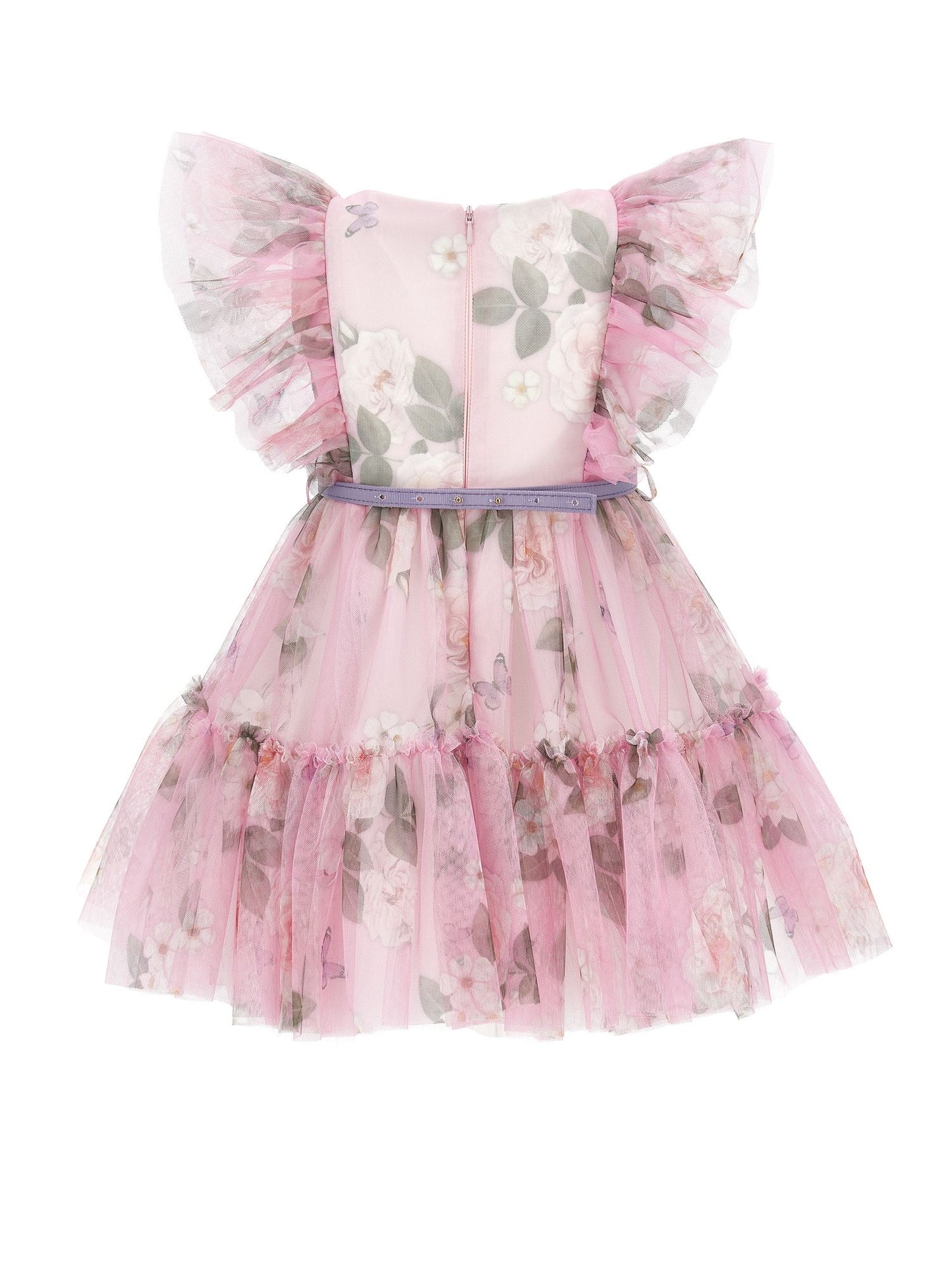 Vestido de tul con estampado de rosas