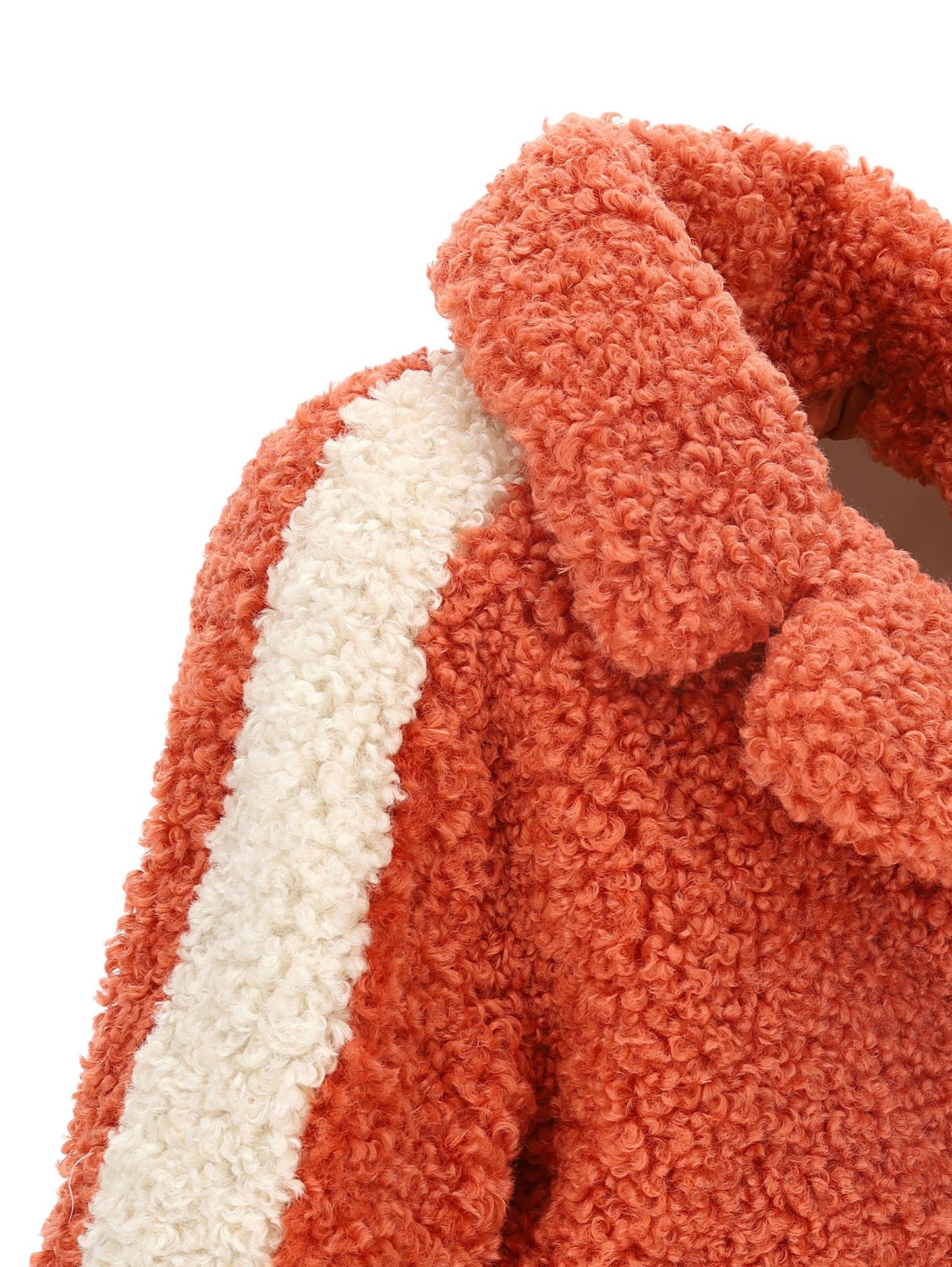 Plush jacket with lapel collar