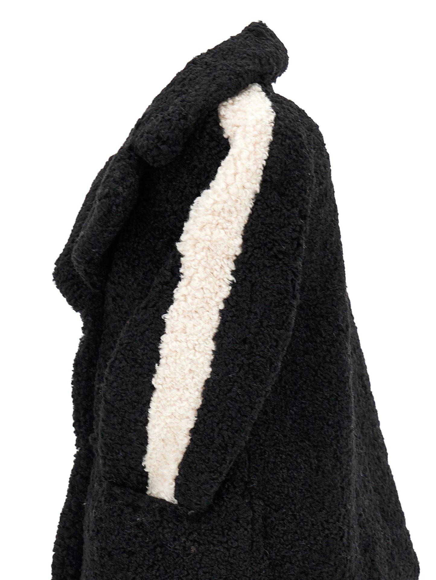 Plush jacket with lapel collar