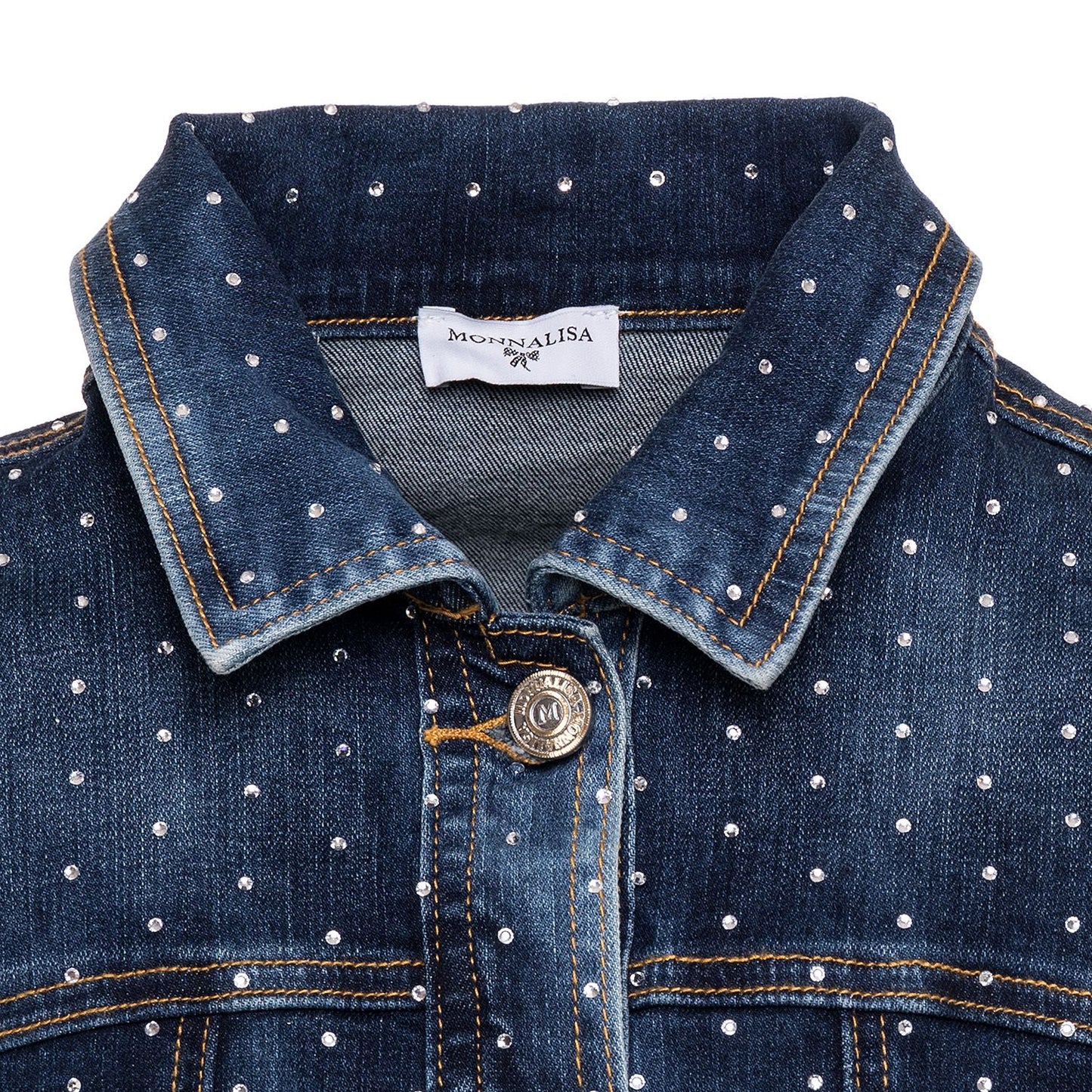 Denim jacket with rhinestones