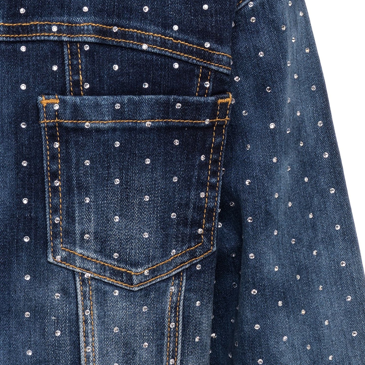 Denim jacket with rhinestones
