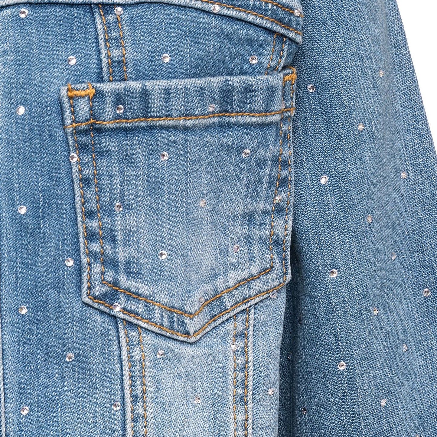 Denim jacket with rhinestones