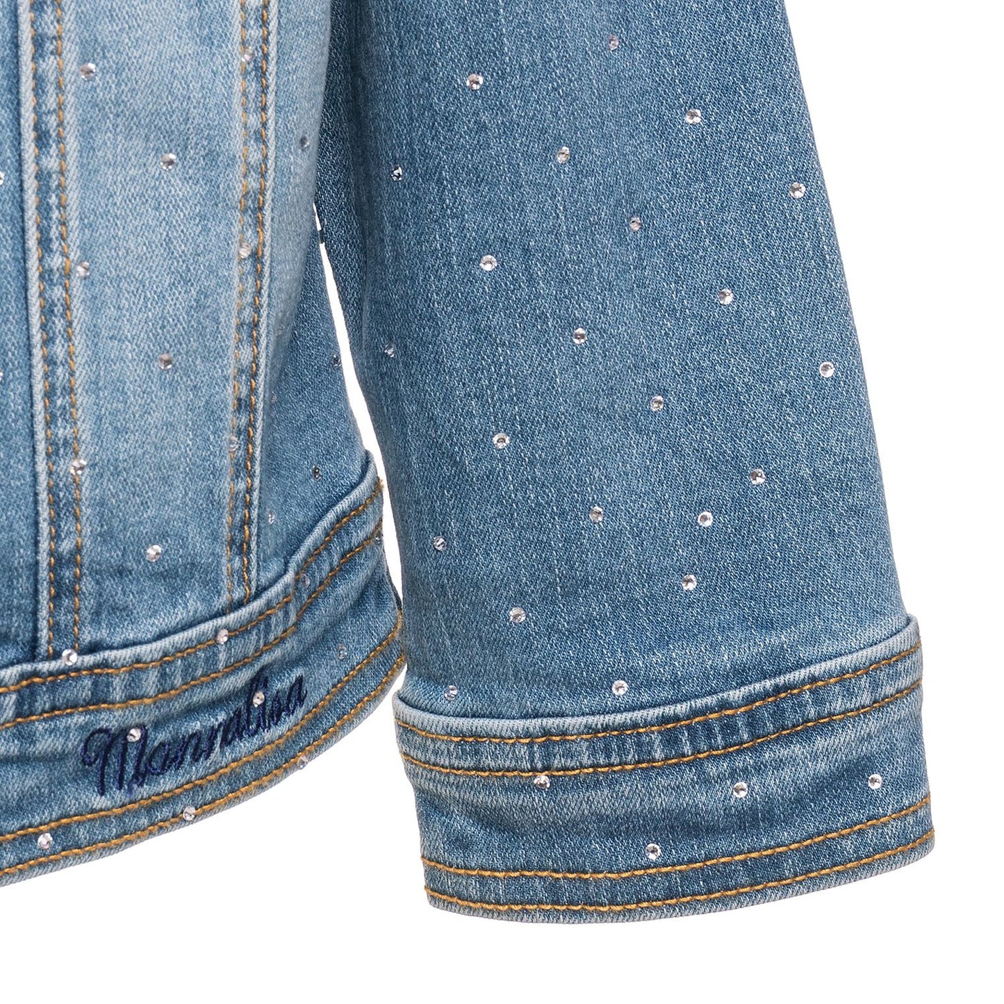 Denim jacket with rhinestones