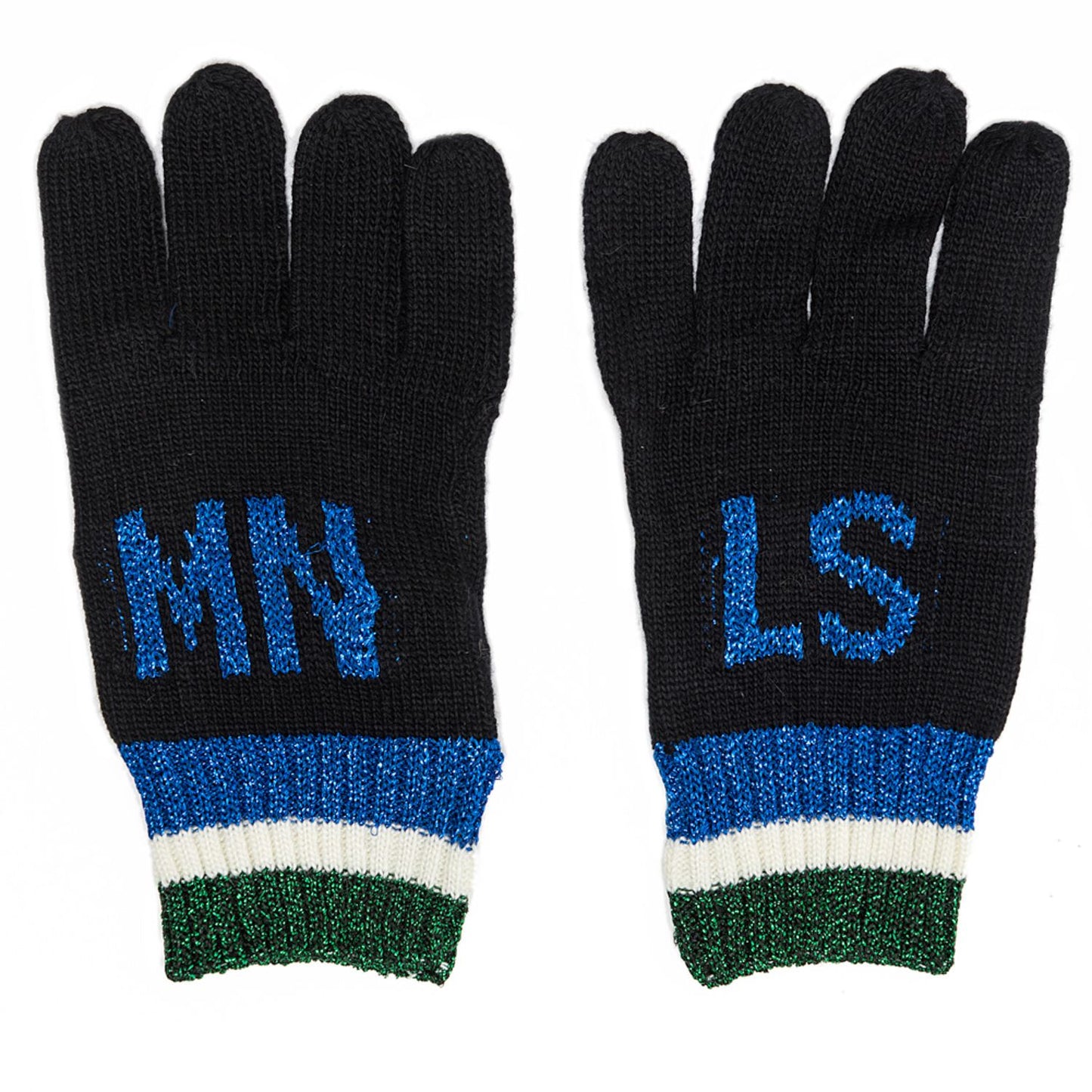 Wool and lurex gloves