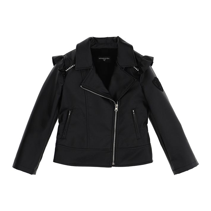 Coated fabric biker jacket