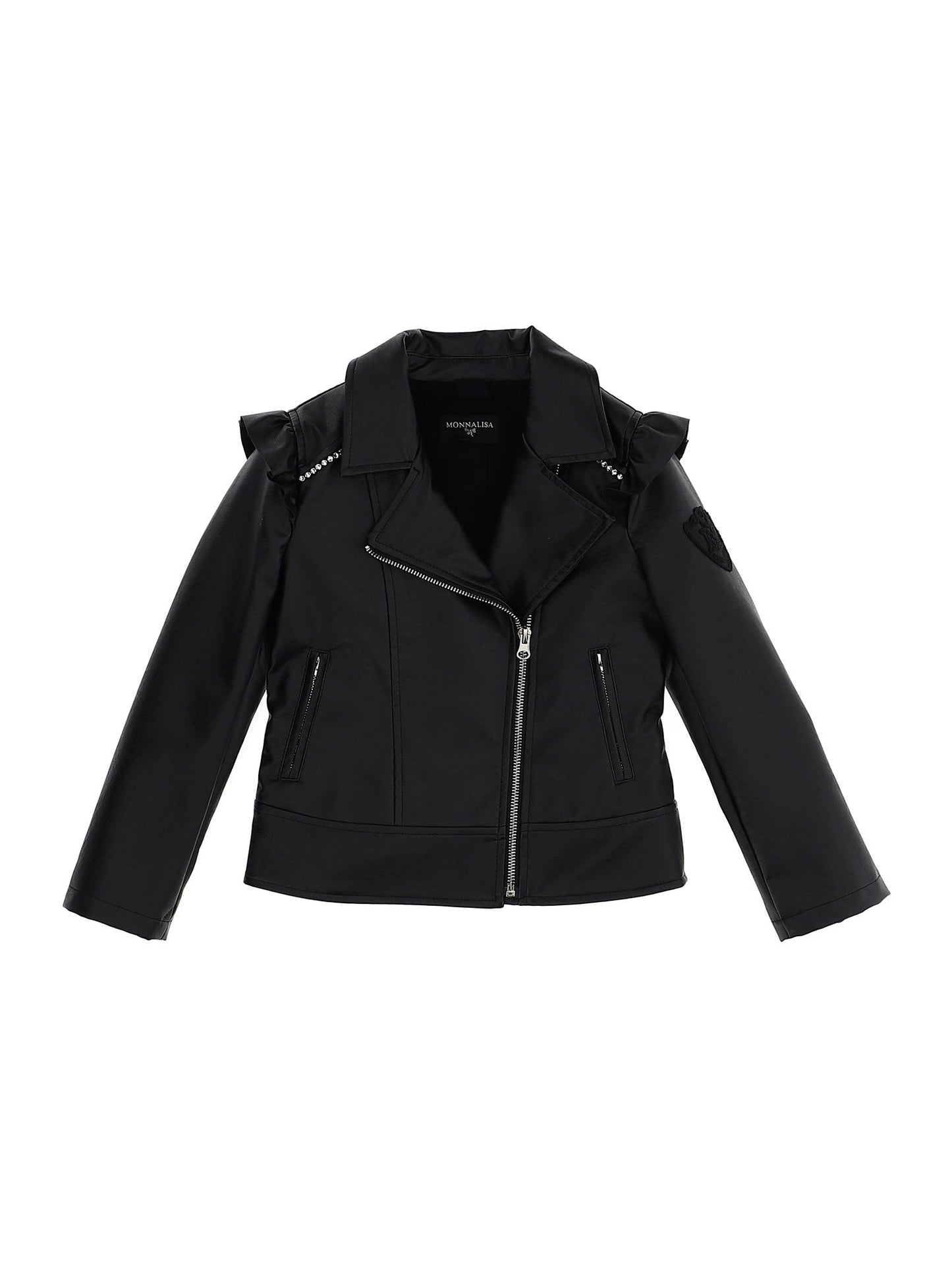 Coated fabric biker jacket