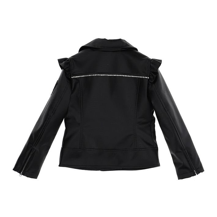 Coated fabric biker jacket