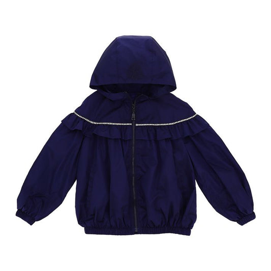 Windbreaker jacket with rhinestones